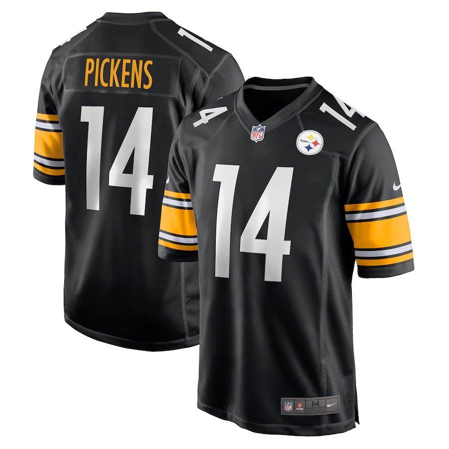 Men Pittsburgh Steelers 14 George Pickens Nike Black Game Player NFL Jersey